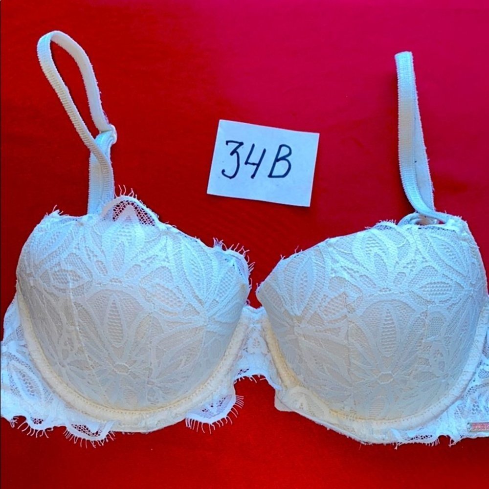 Victoria Secret Pink 34B  White Lace Bra